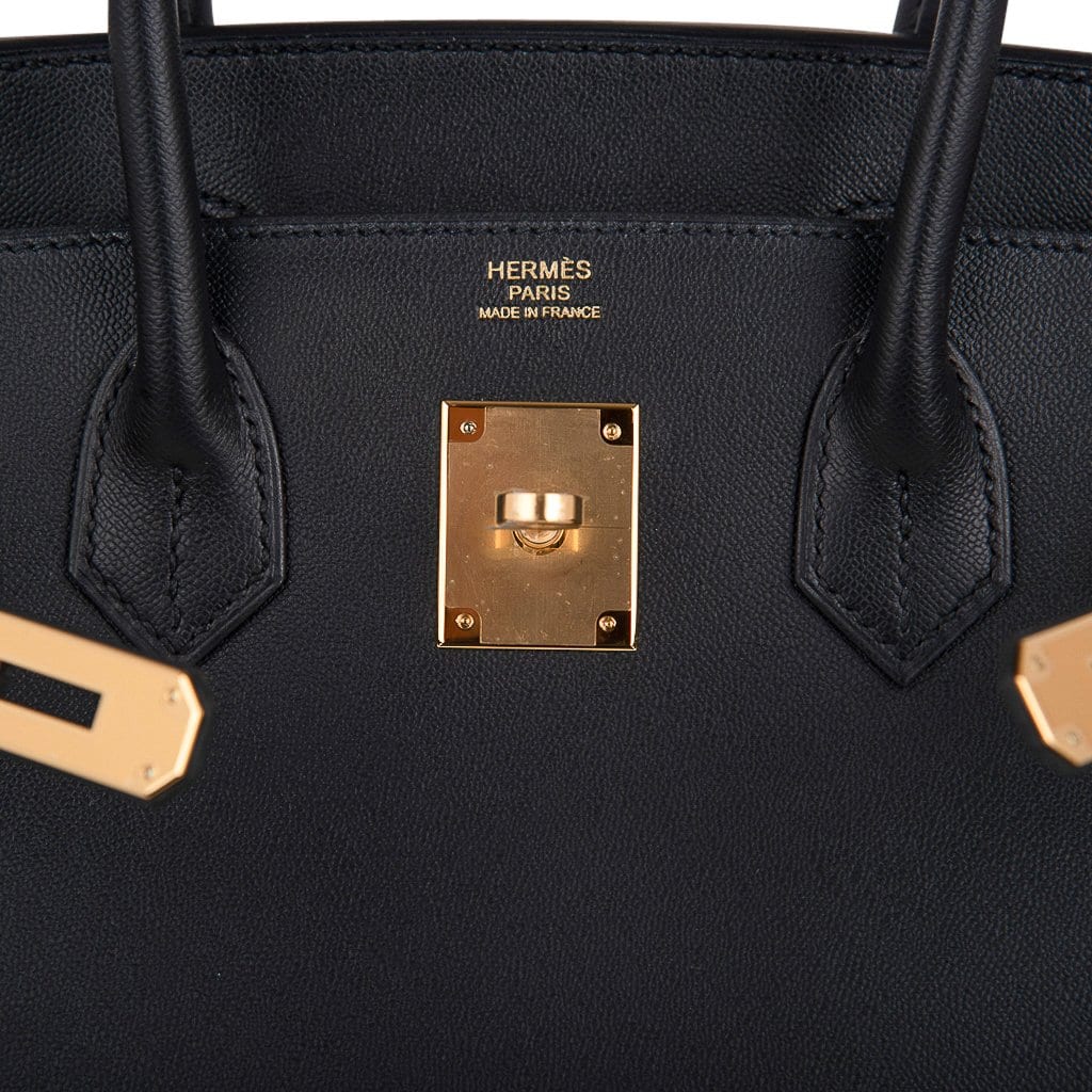 Birkin Sellier Limited Edition 30 Bag Black Veau Graine Monsieur Laiton