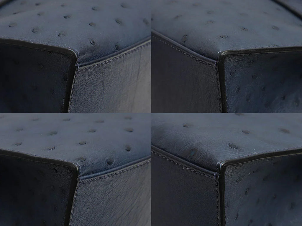 Kelly Pochette Clutch Bag crafted from top-layer cowhide with ostrich pattern