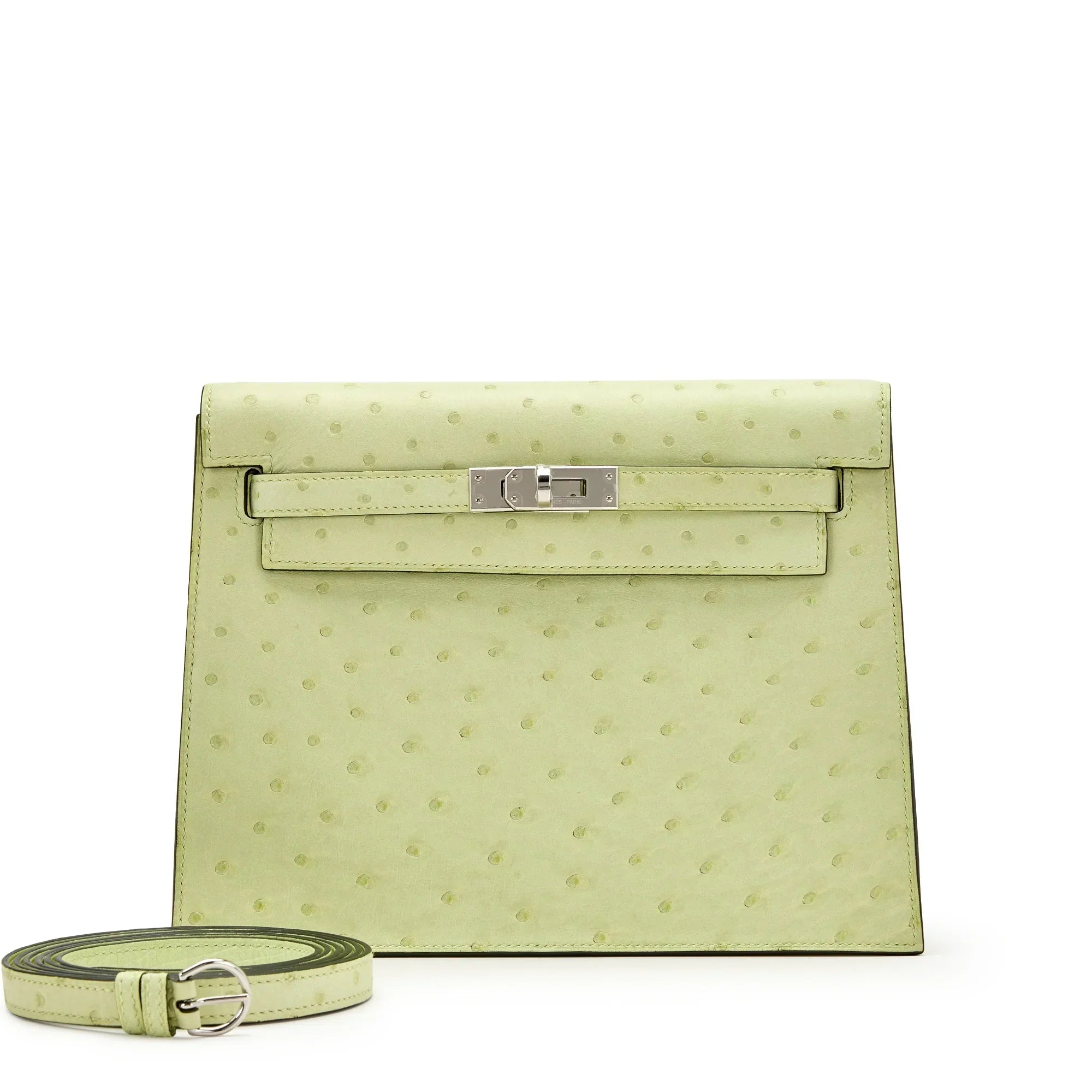 Jaune Bourgeon Ostrich Kelly Danse II Palladium Hardware