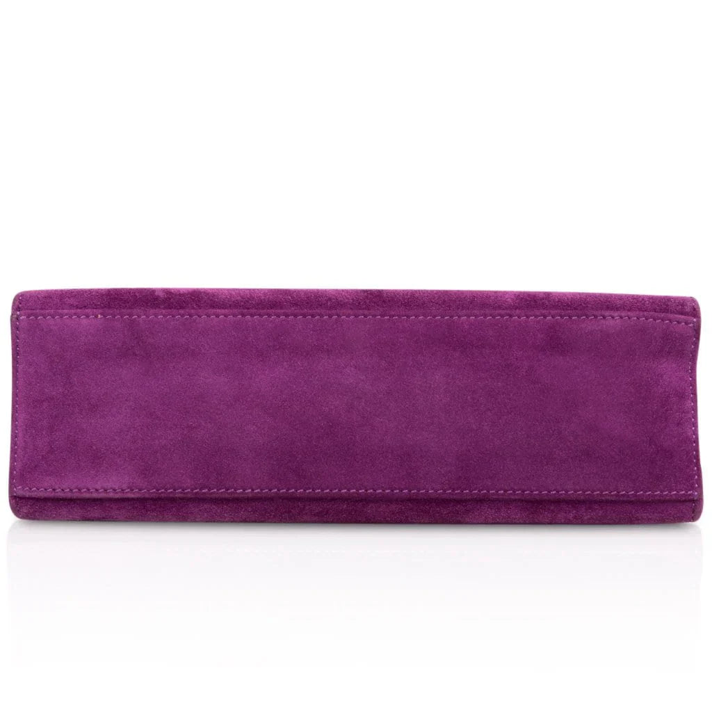 Kelly Pochette Doblis (Suede) Violet Purple Clutch Bag Gold