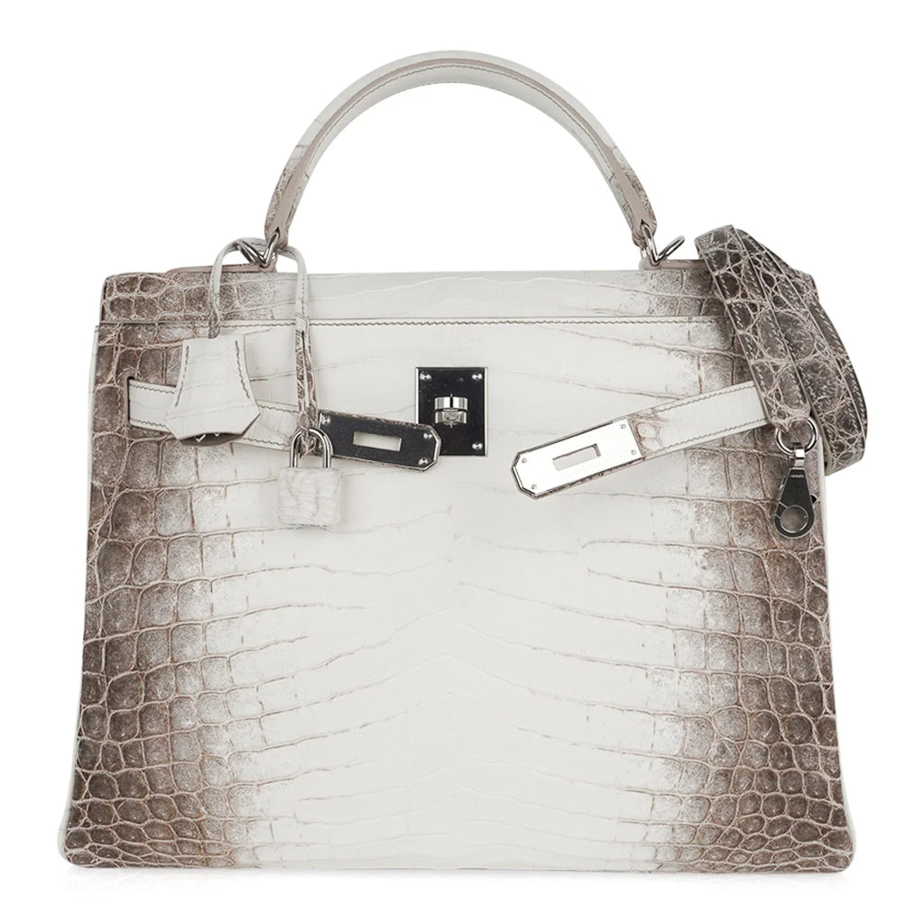 Limited Edition Kelly 32 Bag Himalaya Crocodile with Palladium Hardware
