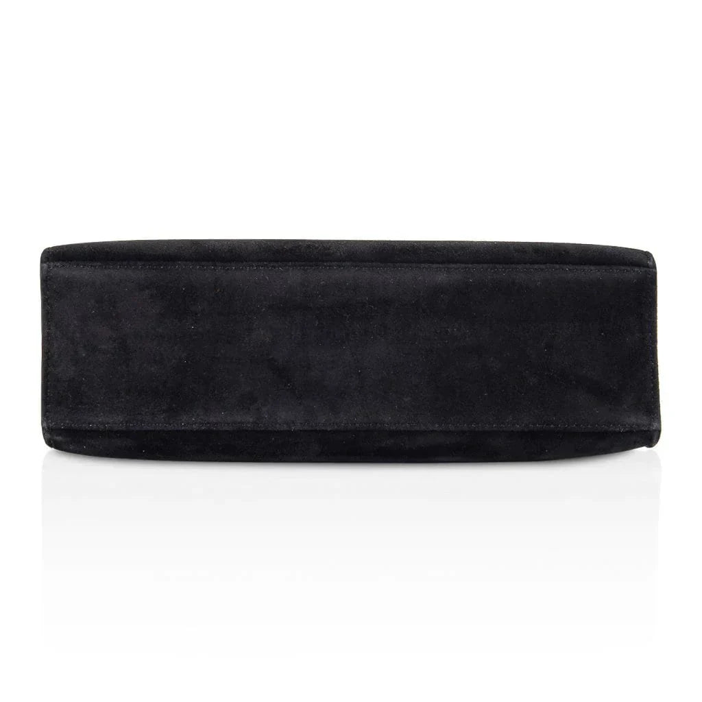 Kelly Pochette Black Doblis Suede Palladium