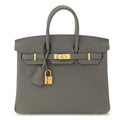Birkin 25 Gris Meyer crafted from incredibly soft Togo calfskin leather