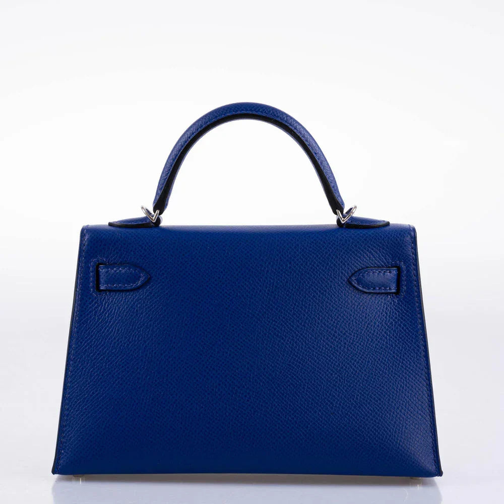 Kelly Mini II Sellier Blue Electric Epsom Palladium Hardware