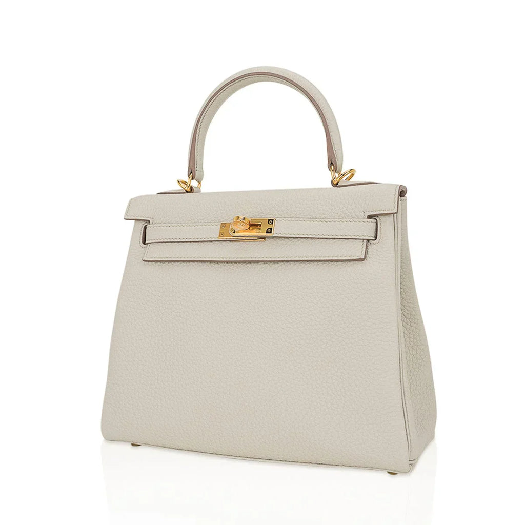 Kelly 25 Retourne Bag Beton Togo Leather with Gold Hardware