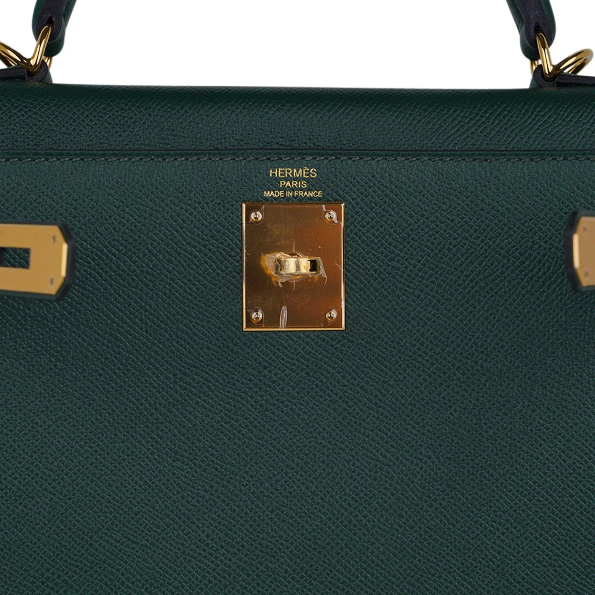 Kelly Sellier 28 Bag Vert Anglais Epsom Leather with Gold Hardware