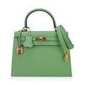 Kelly 25 Sellier Bag Vert Criquet Epsom Leather with Gold Hardware