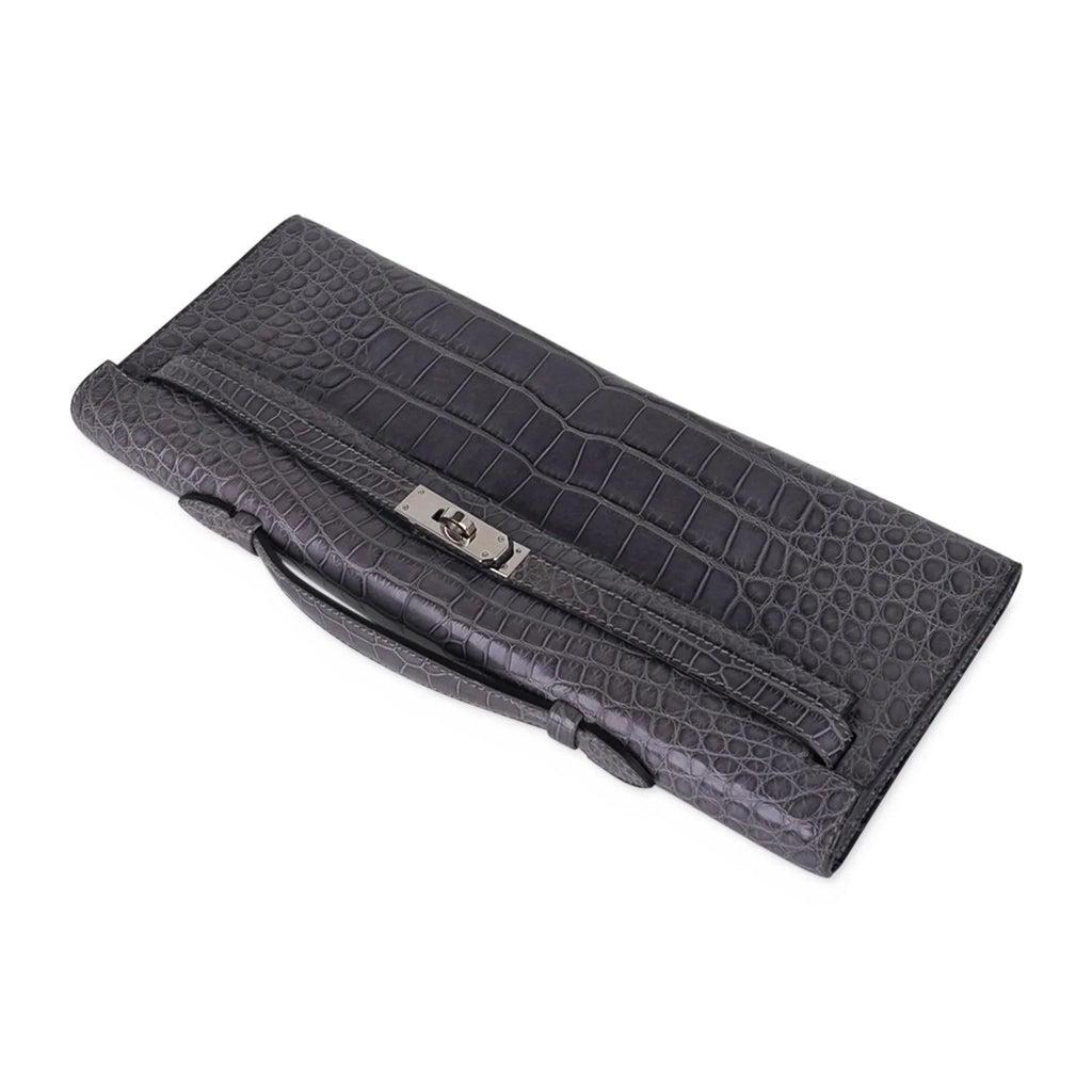 Kelly Cut Bag Gris Paris Grey Matte Alligator Palladium VERY rare