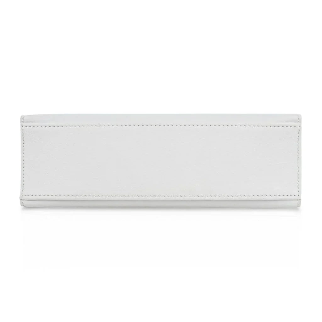 Kelly Pochette Clutch Bag Very Rare White Gold Hardware