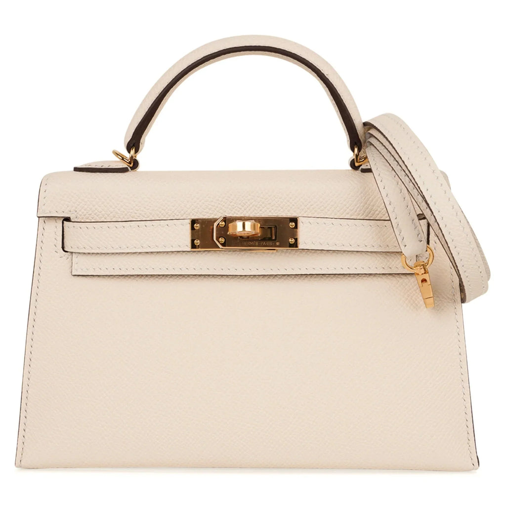 Mini Kelly 20 Bag Sellier Nata Epsom with Gold Hardware